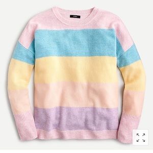 J Crew Wool Cashmere Boyfriend Colorblock Sweater